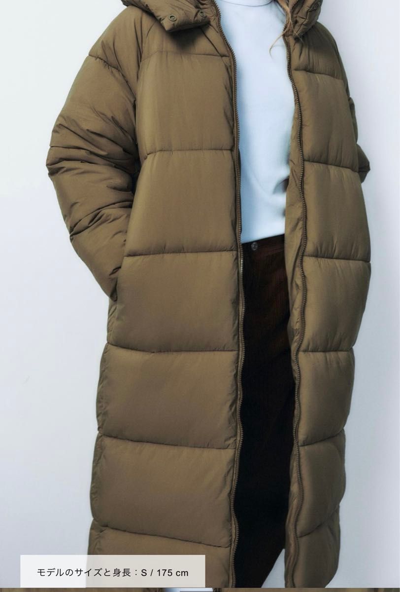 ZARA ロング丈アノラック ダウンコート ダウンジャケットベンチ ZARA ロング丈アノラック ダウンコート ダウンジャケットベンチ