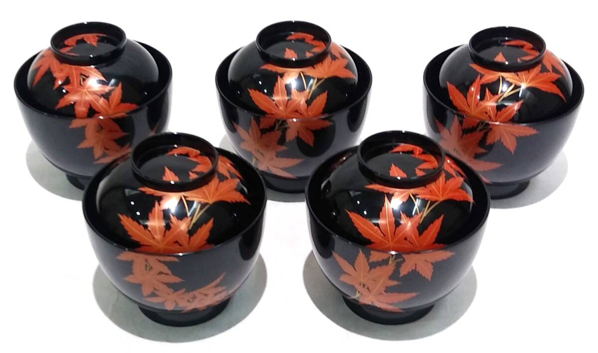 送料無料】曽我路幸 輪島塗 春秋蒔絵卵形吸物椀 5客 共箱 美品 送料無料】曽我路幸 輪島塗 春秋蒔絵卵形吸物椀 5客 共箱 美品
