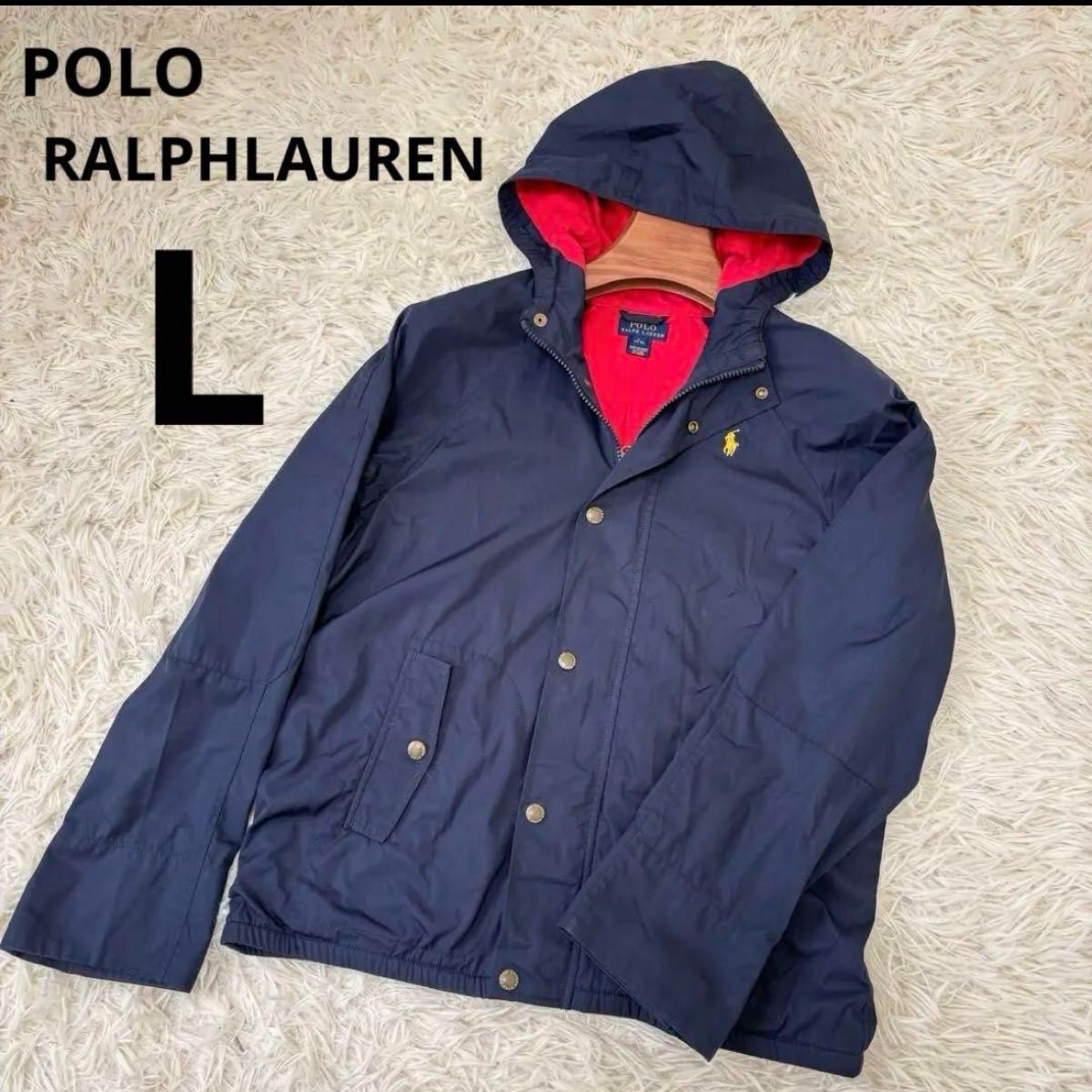 POLO RALPHLAUREN マウンテンパーカー ネイビー フード付き 現行