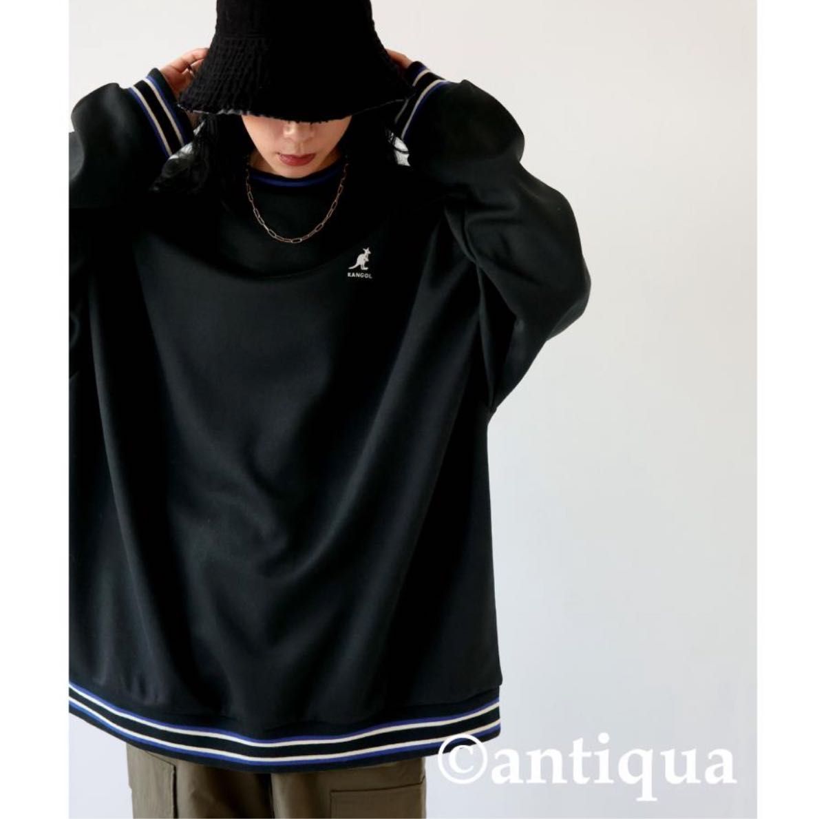 アンティカantiqua☆kangol×antiqueスウェットトップス☆ゆるダボ☆限定品☆完売品☆