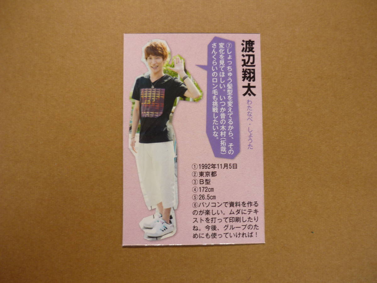  Johnny's Jr Snow Man Watanabe sho futoshi 2015 year Myojo shining star profile data card 