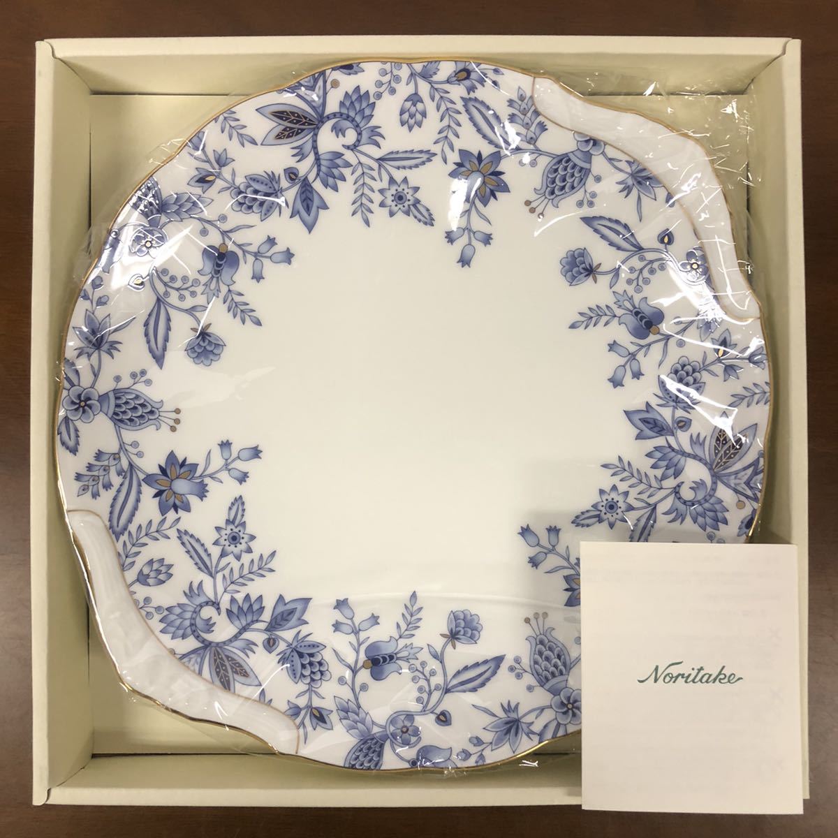 【未使用】 Noritake ノリタケ ブルーソレンティーノ　耳付きケーキ皿　B&Bプレート ディナープレート　25cm_画像9