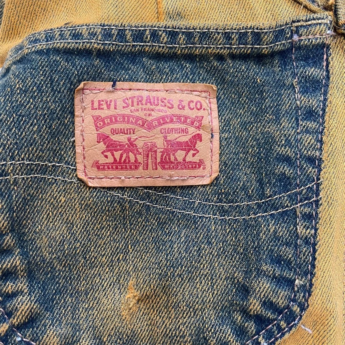 美品 レア LEVI'S リーバイス リメイク デニム Gジャン ショート 美品 レア LEVI'S リーバイス リメイク デニム Gジャン ショート