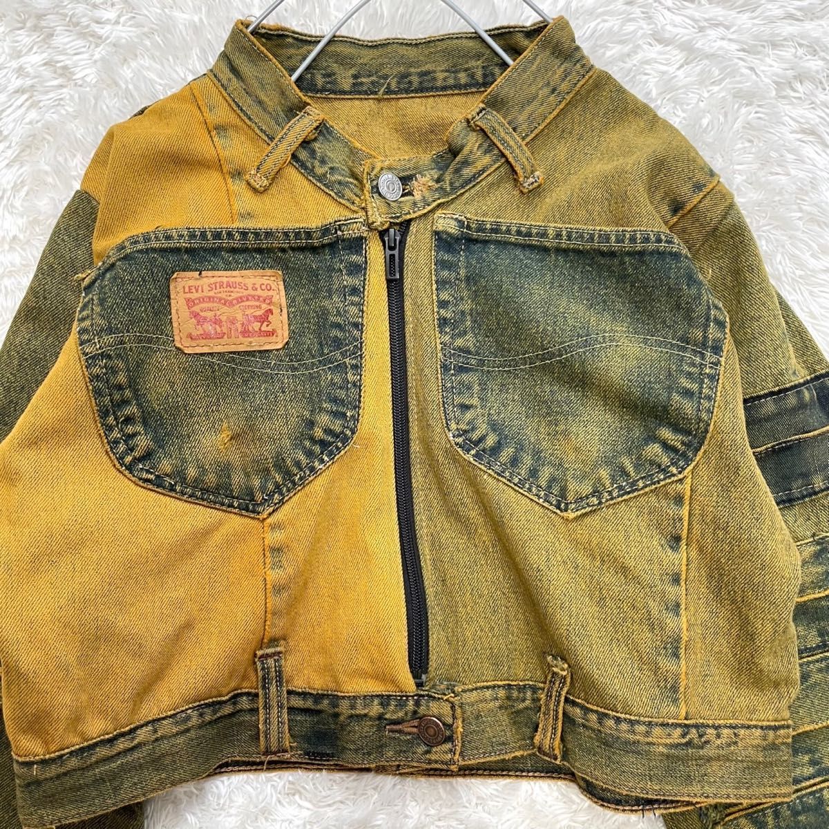 美品 レア LEVI'S リーバイス リメイク デニム Gジャン ショート 美品 レア LEVI'S リーバイス リメイク デニム Gジャン ショート