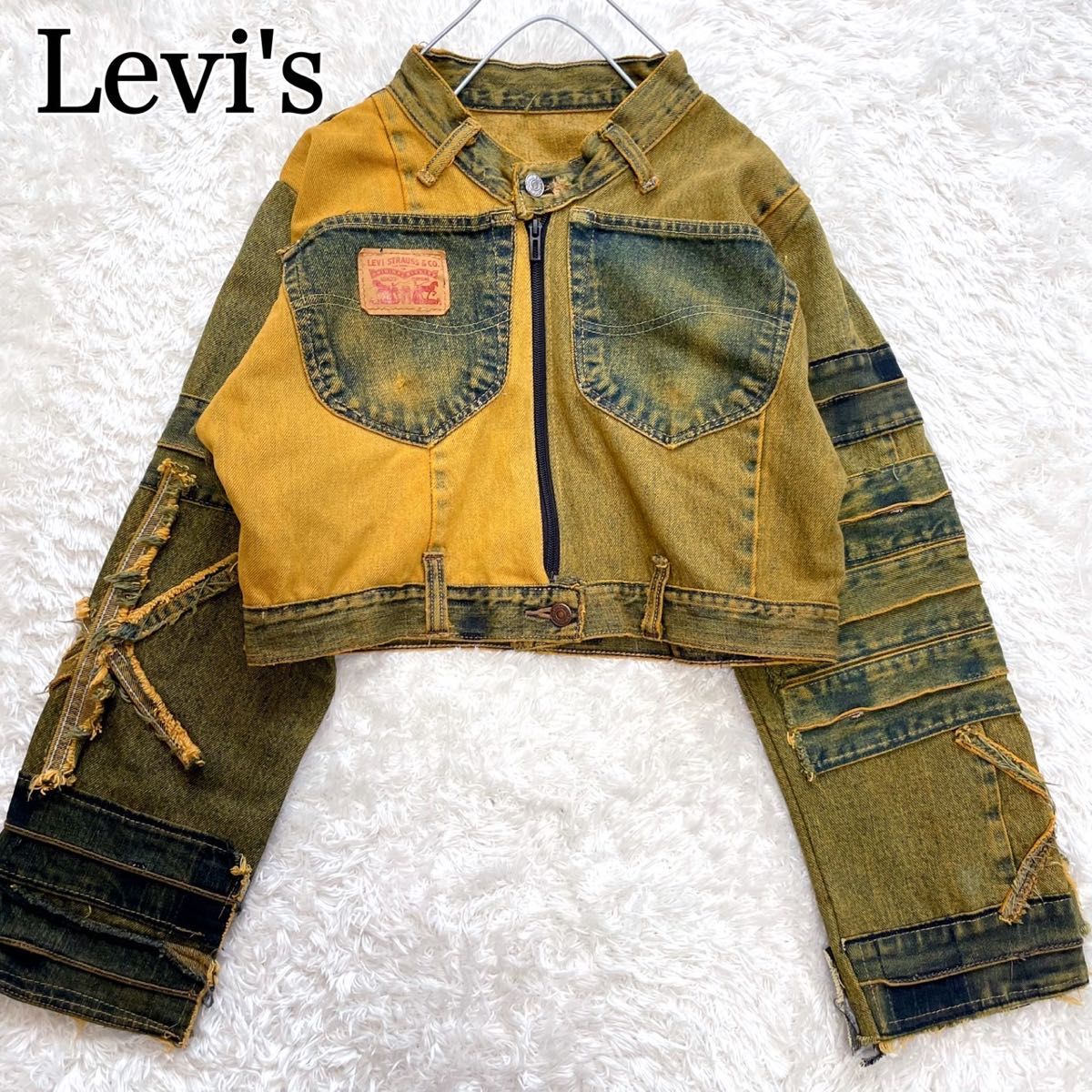 美品 レア LEVI'S リーバイス リメイク デニム Gジャン ショート 美品 レア LEVI'S リーバイス リメイク デニム Gジャン ショート