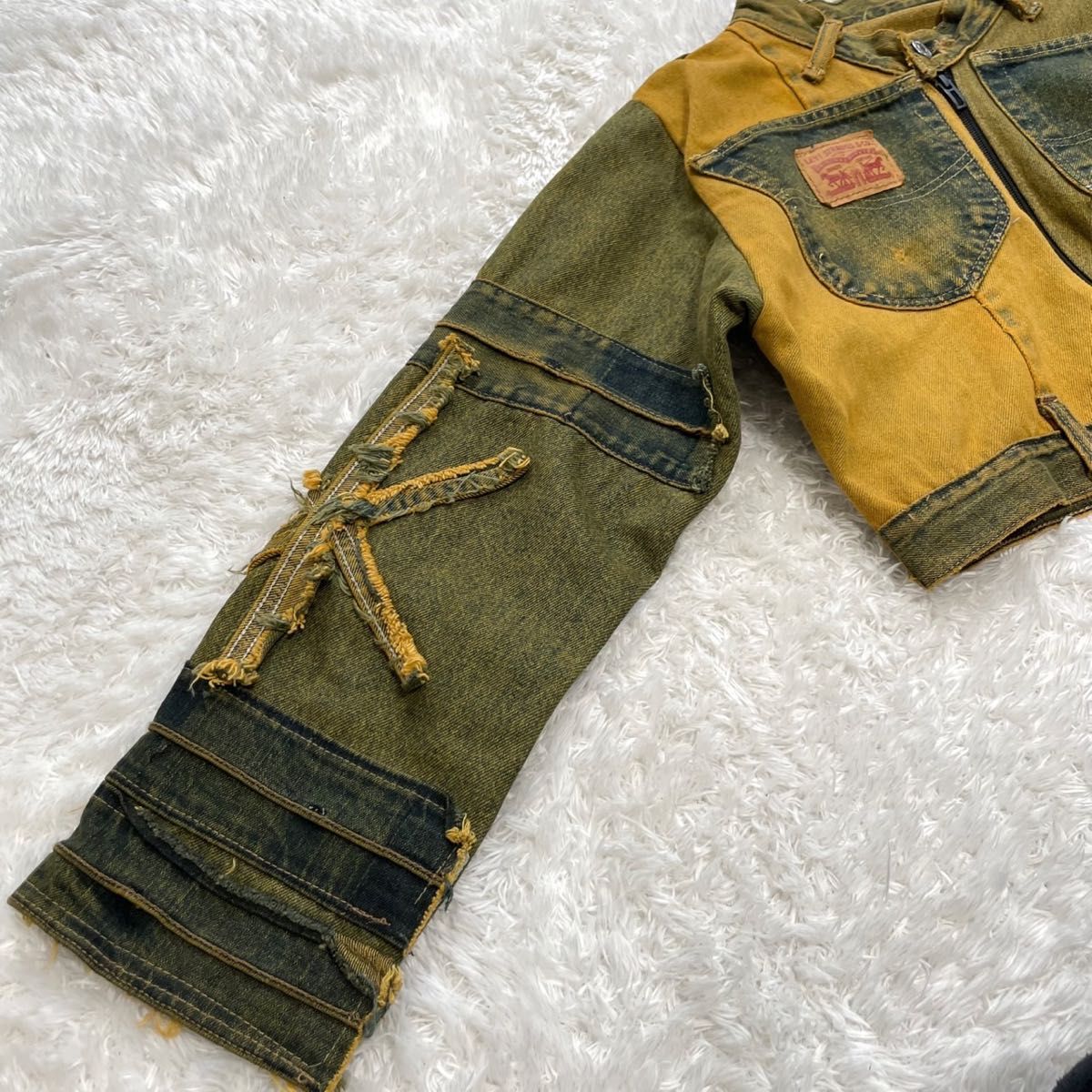 美品 レア LEVI'S リーバイス リメイク デニム Gジャン ショート 美品 レア LEVI'S リーバイス リメイク デニム Gジャン ショート