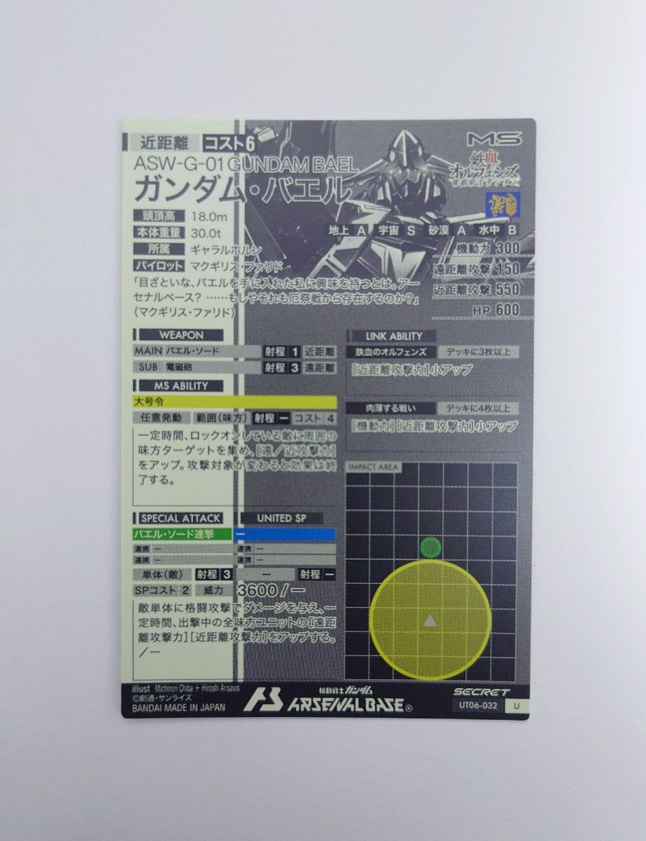 ガンダム アーセナルベース UT06 SEC UR バエル シークレット 未 ガンダム アーセナルベース UT06 SEC UR バエル シークレット 未