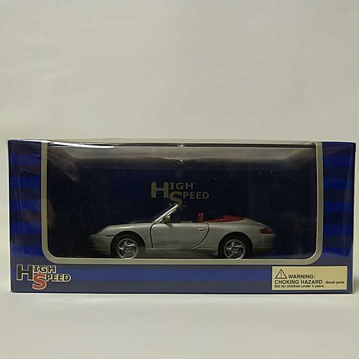 HIGH SPEED 1/43 PORSCHE 911 CARRERA CABRIO 1997 ポルシェ カレラ カブリオレ シルバー 996 前期型 ミニカー　モデルカー_画像1