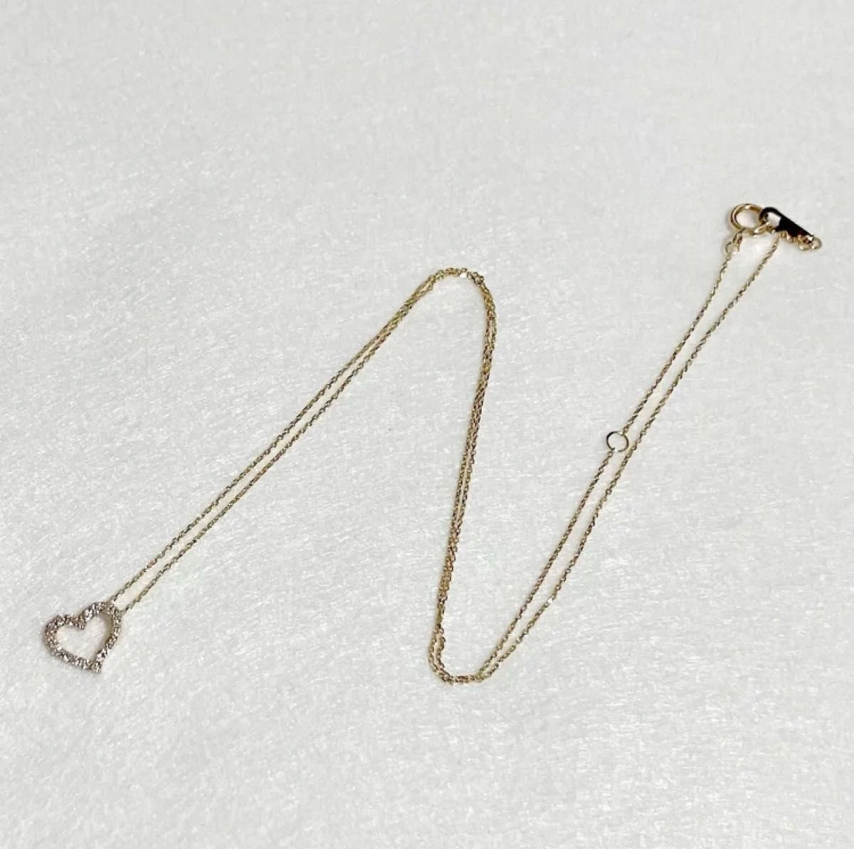 ジュエリーツツミ K10 パヴェ オープンハート ネックレス|Yahoo ジュエリーツツミ K10 パヴェ オープンハート ネックレス|Yahoo