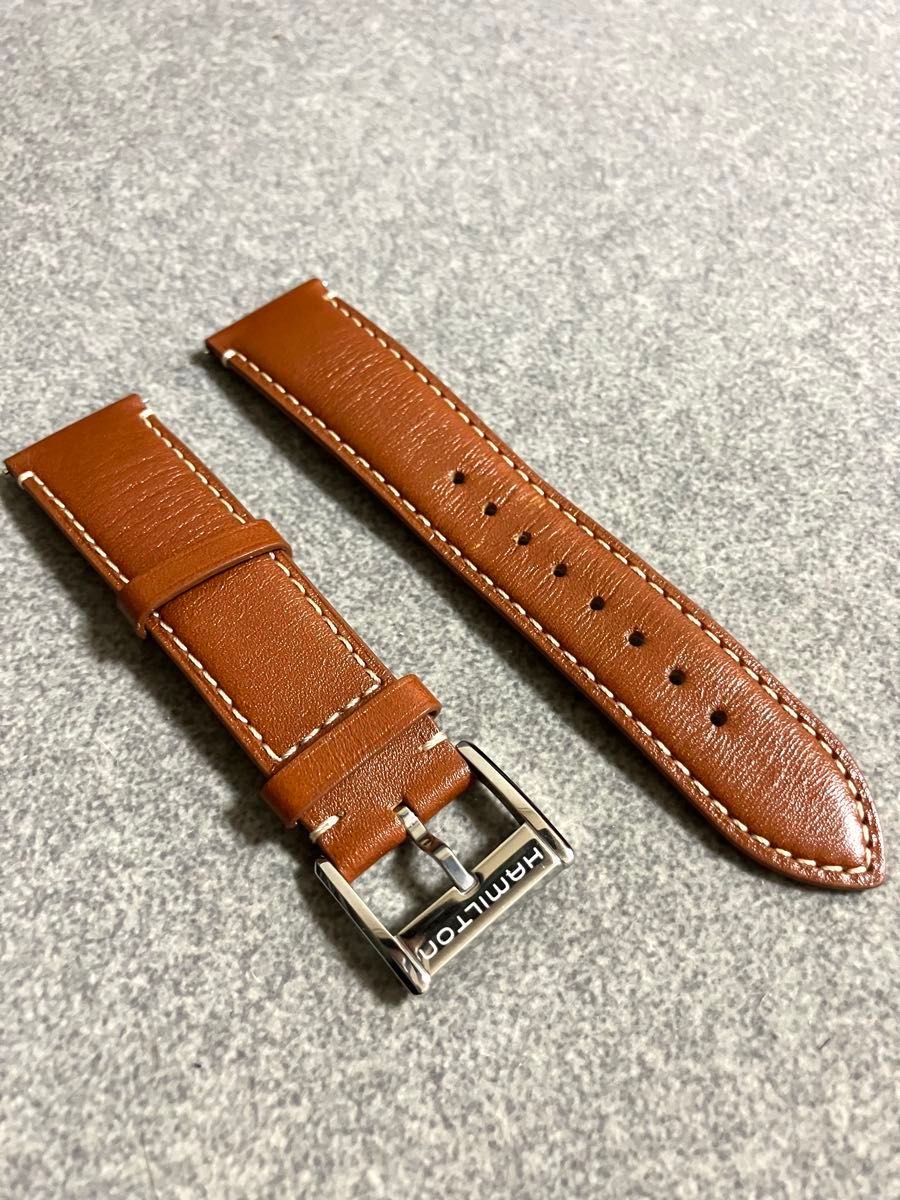 美品】ハミルトン 純正レザーベルト 20mm ブラウン H6003851091 美品】ハミルトン 純正レザーベルト 20mm ブラウン H6003851091