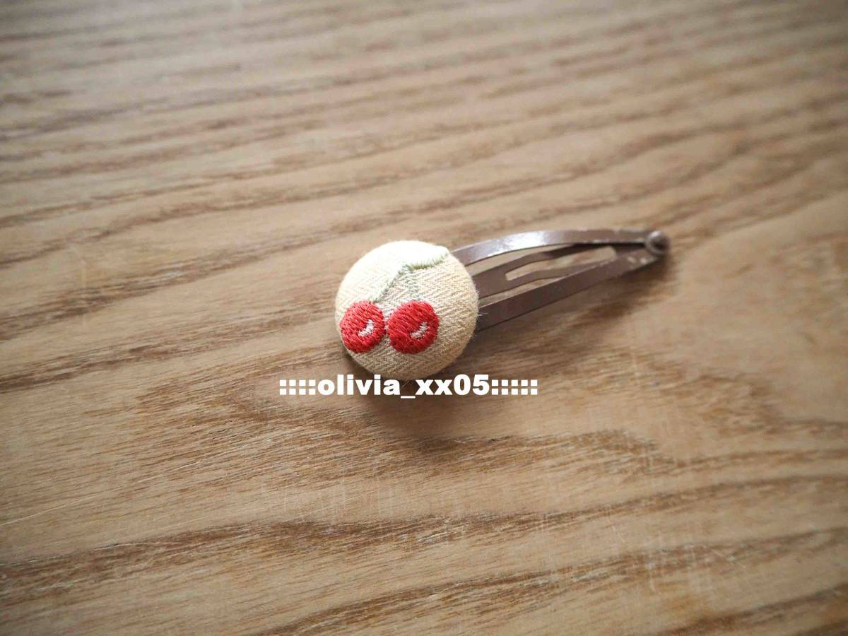 [mikihouse( Miki House ) ] cherry embroidery. hairpin / hair clip / hair accessory ( postage 120 jpy )