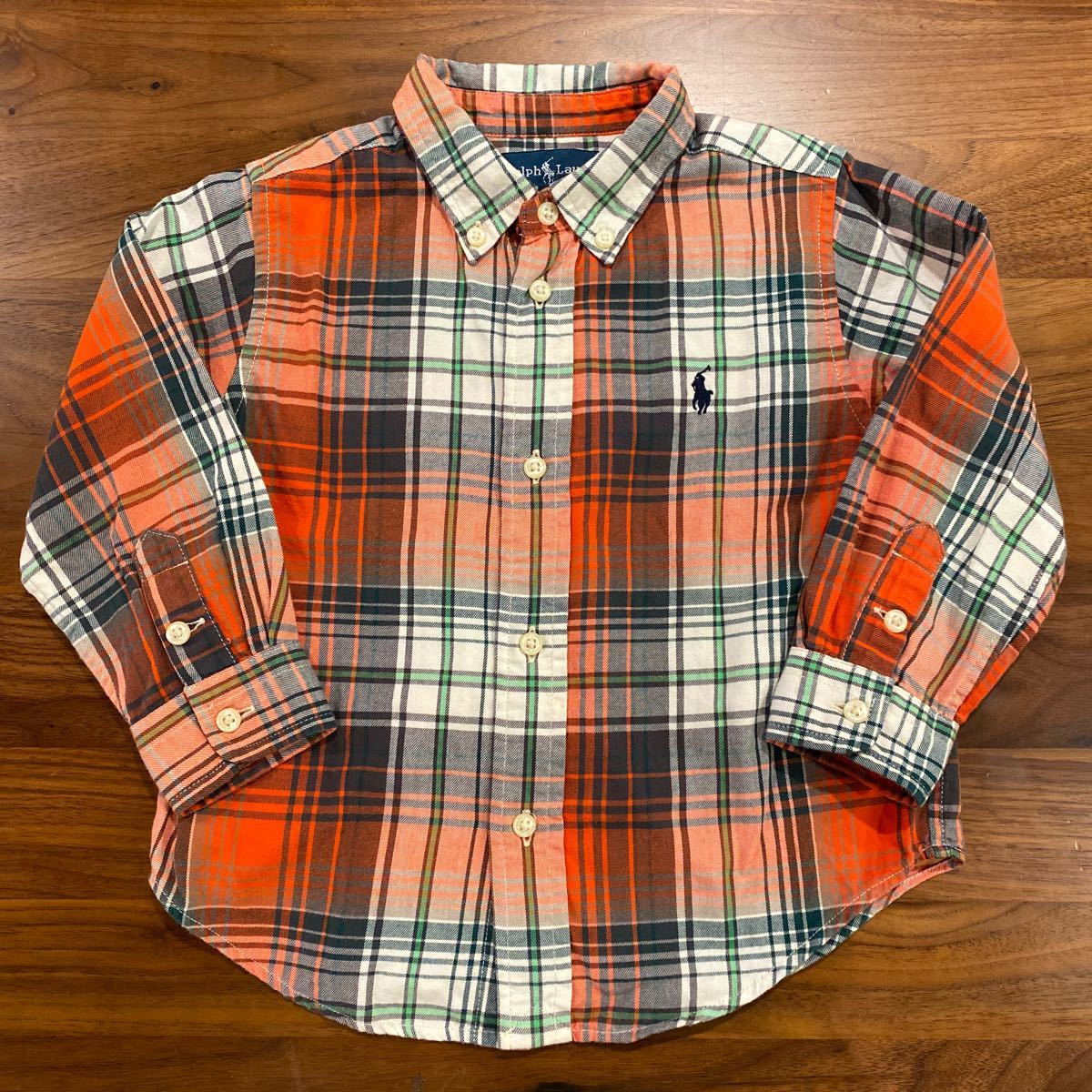  Ralph Lauren RALPH LAUREN long sleeve shirt check shirt beautiful goods 90cm Kids baby 