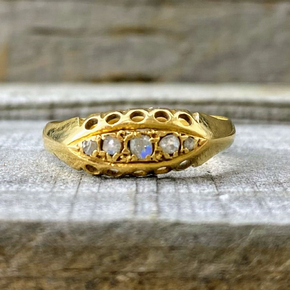 激レア】英国 イギリス ジプシーリング アンティーク 18ct 18金 激レア】英国 イギリス ジプシーリング アンティーク 18ct 18金