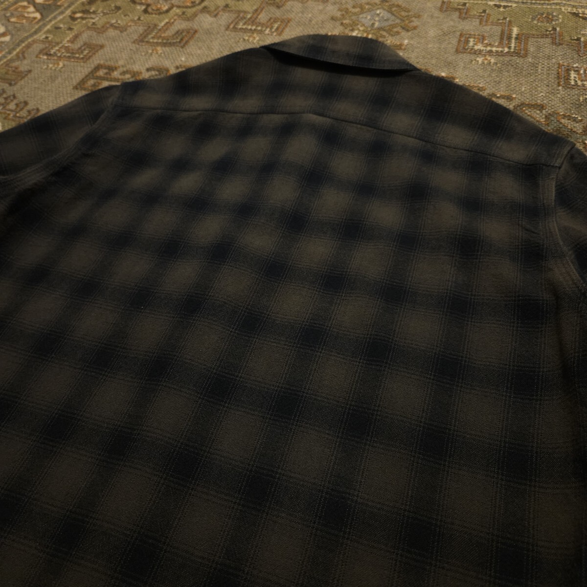 傑作品】 RRL Ombre Plaid Canvas Work Shirt 【M】 オンブレ 傑作品】 RRL Ombre Plaid Canvas Work Shirt 【M】 オンブレ