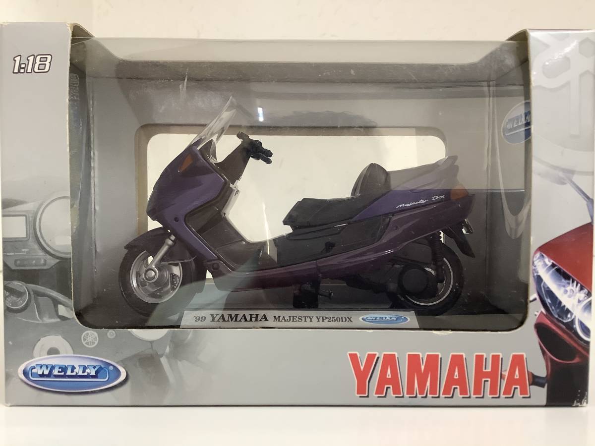 ヤマハ マジェスティ YAMAHA MAJESTY YP250DX 4HC 1999年式~ 1/18 約11.5㎝ ウェリー ミニカー オートバイ ビッグスクーター 送料￥350の画像1