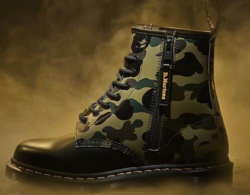 27cm Dr. Martens x A BATHING APE 1460 BAPE CAMO ZIP 8 ホール ブーツ