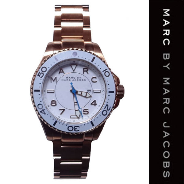 新品 MARC BY MARC JACOBS WRIST WATCH マーク バイ マーク ジェイコブス 腕時計 リストウォッチ アナログ ホワイト ローズゴールド 正規品