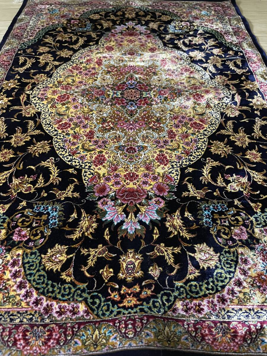 イラン・クム産 Negin Mashhad Heler工房 高級ペルシャ絨毯 総 イラン・クム産 Negin Mashhad Heler工房 高級ペルシャ絨毯 総