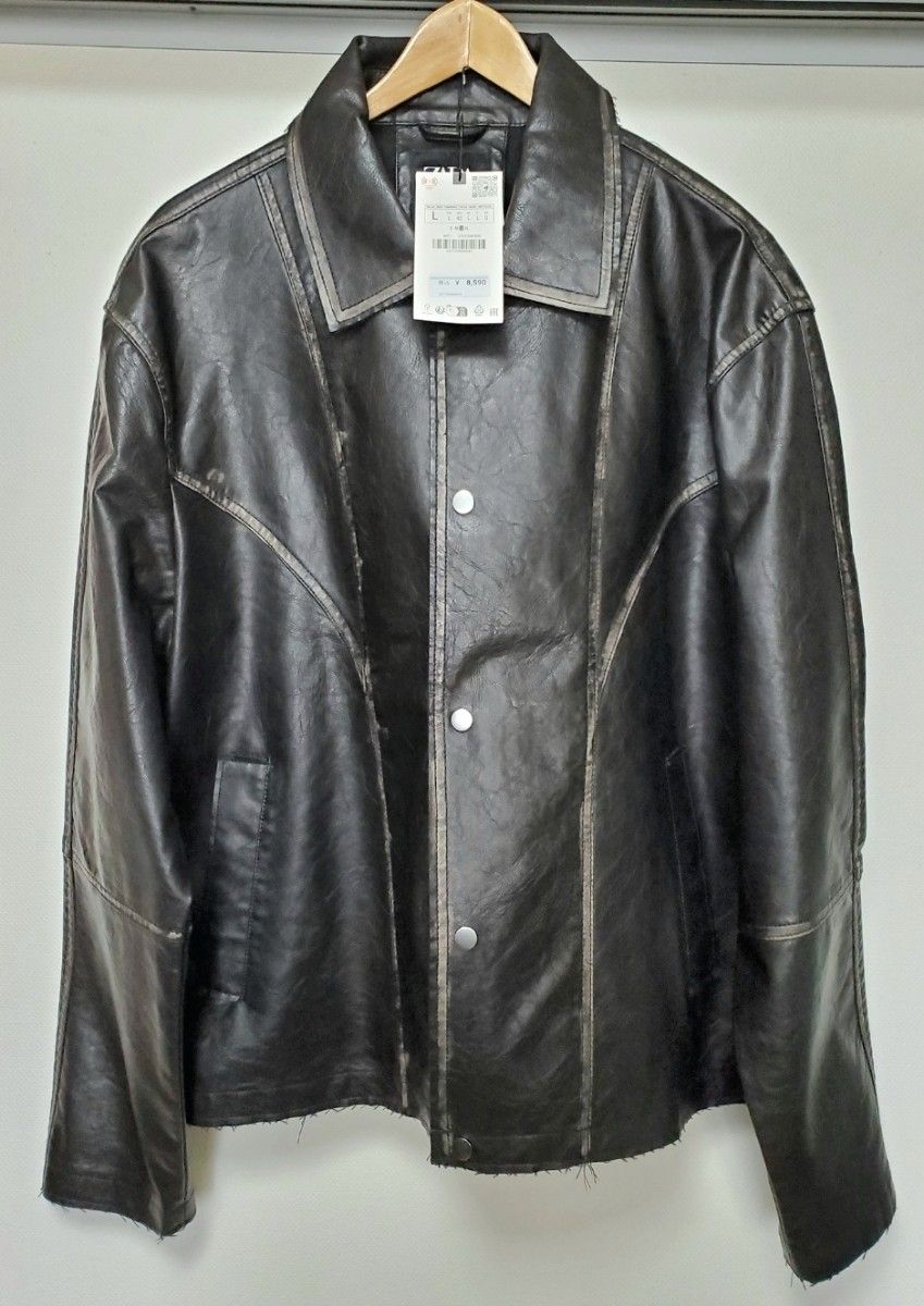 ZARA フェイクレザージャケット レザーブルゾン グラデーション ZARA フェイクレザージャケット レザーブルゾン グラデーション
