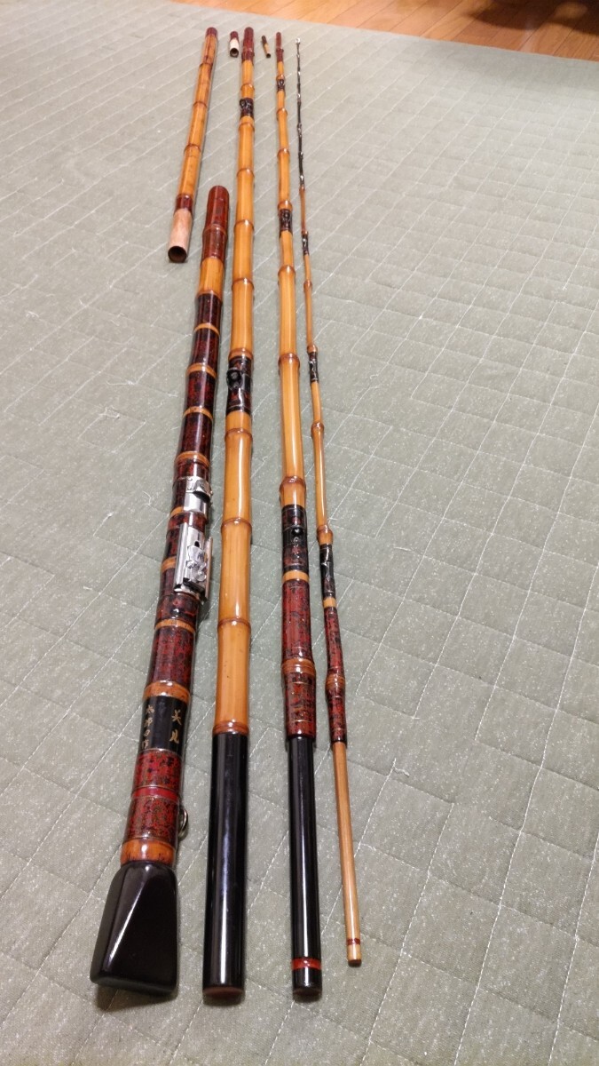 石鯛竿☆日本釣魚研究会 太郎田作中古美品☆和竿 竹竿(磯竿 石鯛竿☆日本釣魚研究会 太郎田作中古美品☆和竿 竹竿(磯竿