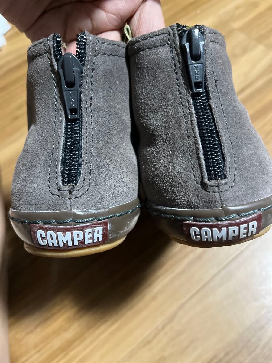 CAMPER カーキ　スエード ハイカットスニーカー 37