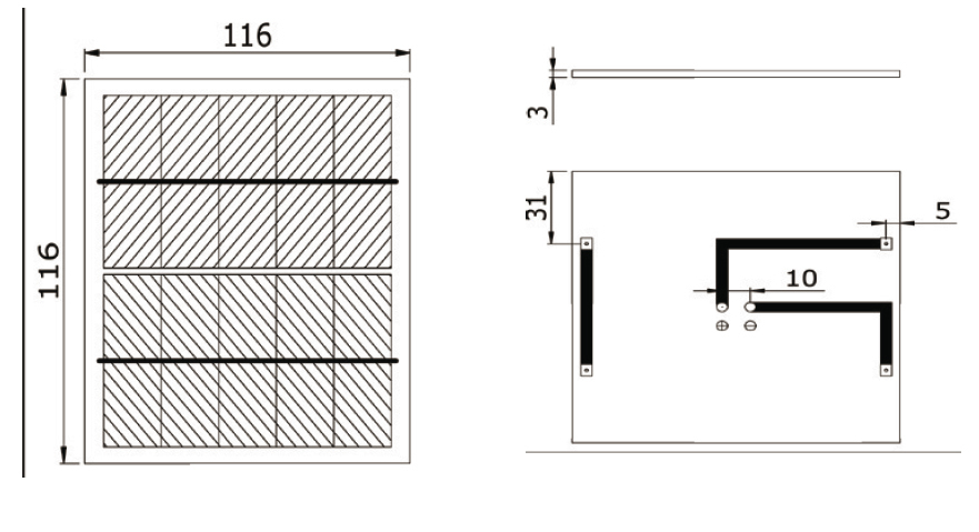 太陽電池 モジュール ソーラーパネル 6Ｖ 333ｍＡ　２Ｗ　サイズ ：116x116x3mm 未使用 新品 ６Ｖ 太陽 電池 電子工作に_画像5