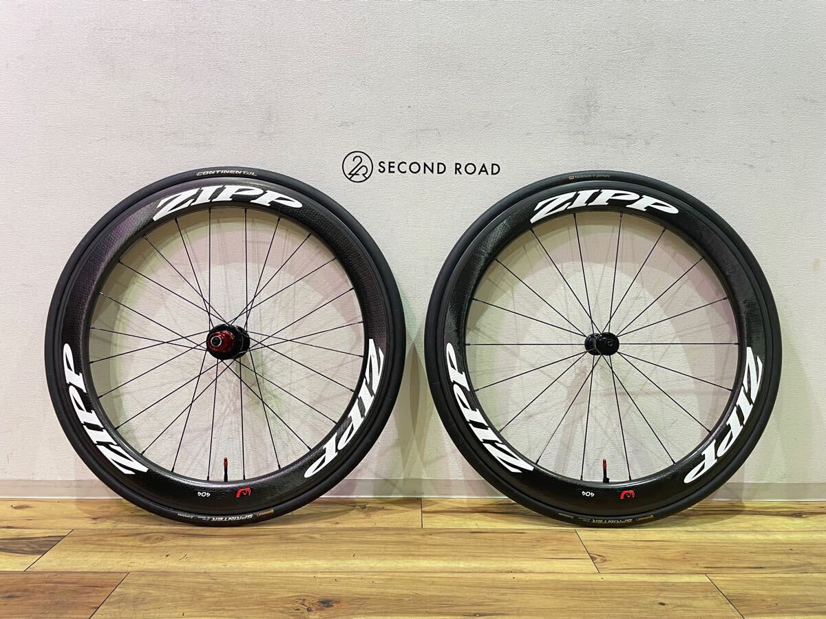 ■超美品■ZIPP ジップ 404 firecrest RIM 60mm カーボンホイール シマノフリー 11/12s対応 チューブラー ロードバイク パーツ P1942