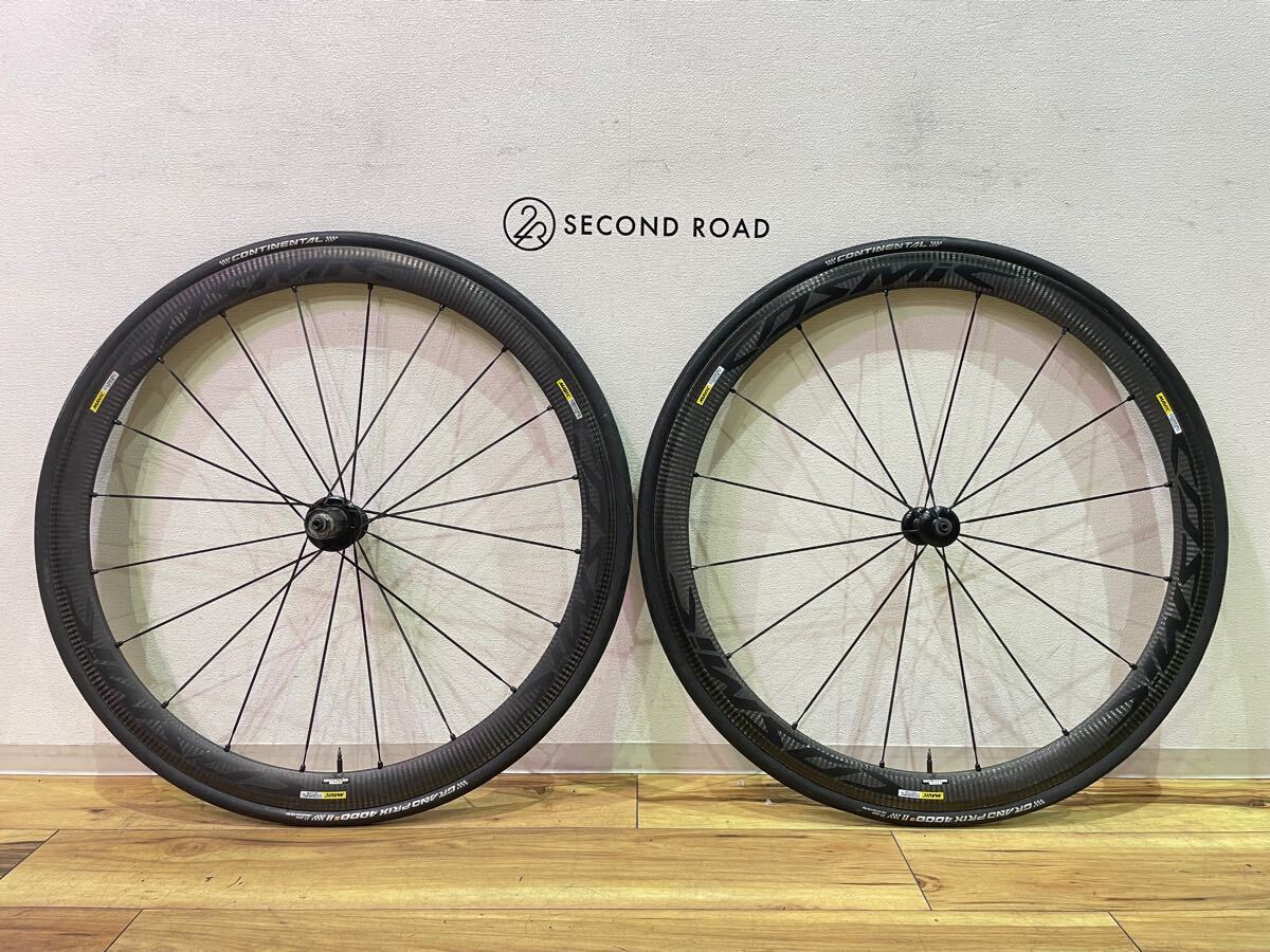 ■美品■MAVIC マビック COSMIC CARBON 40 ELITE コスミックカーボン40エリート ホイール クリンチャー 11s ロードバイク パーツ P1949