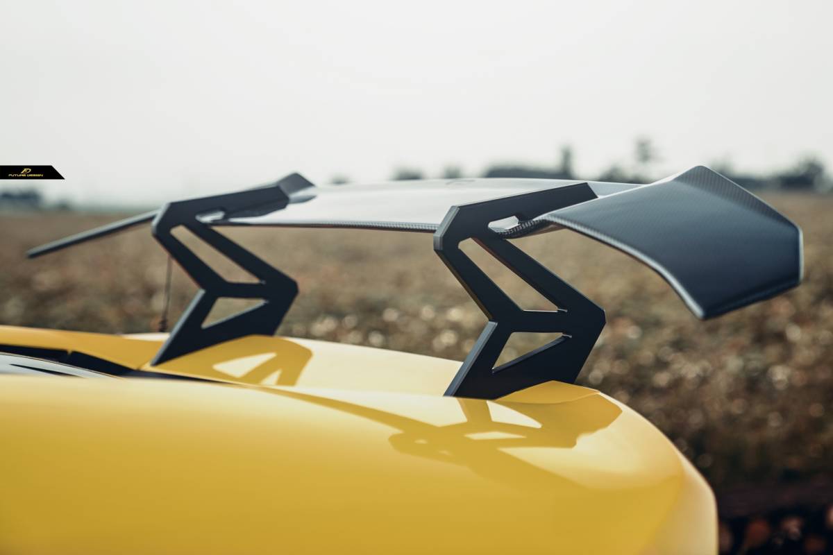 【FUTURE DESIGN 正規品】Lamborghini ランボルギーニ Huracan ウラカン LP610-4 カーボン トランク用GTリアウィングー 本物DryCarbon _画像2