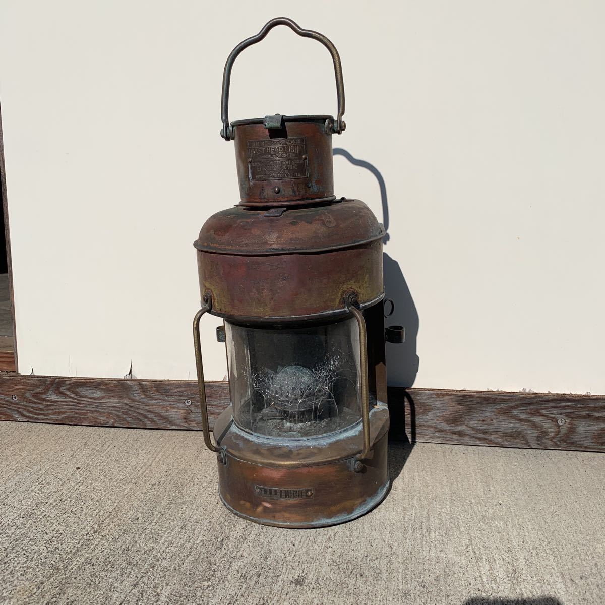 希少 日本船燈 B679号 昭和29年8月製造 古い真鍮製船燈 オイルランプ