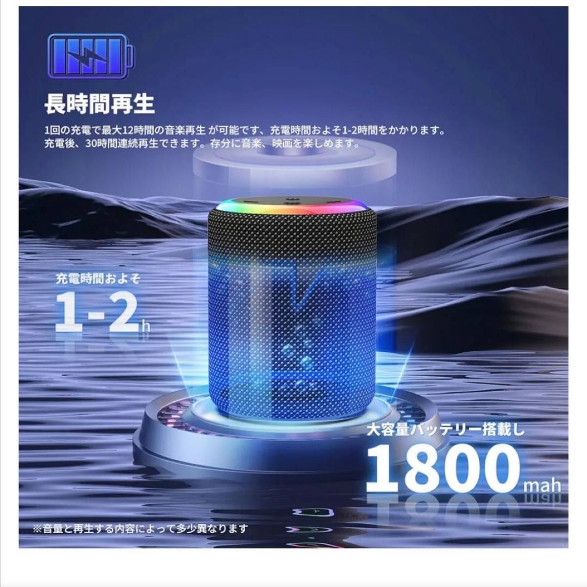 Bluetooth スピーカー 防水IPX7お風呂 LEDライト付き 重低音 Bluetooth スピーカー 防水IPX7お風呂 LEDライト付き 重低音