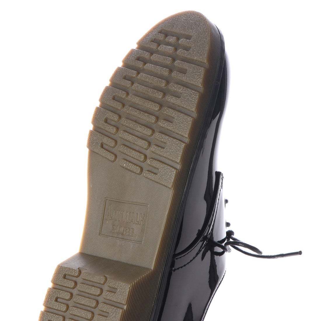 ★新品★【20112-blk-250】 3ホールのレースアップ　エナメル調(diào)ビジカジュシューズ　厚底　男女兼用