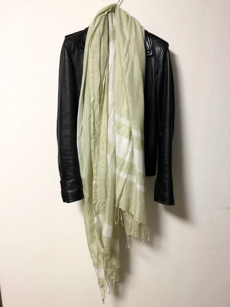 【良品】 DRIES VAN NOTEN ドリスヴァンノッテン 大判 ロング インド超長綿×シルク ストール マフラー stole scarf