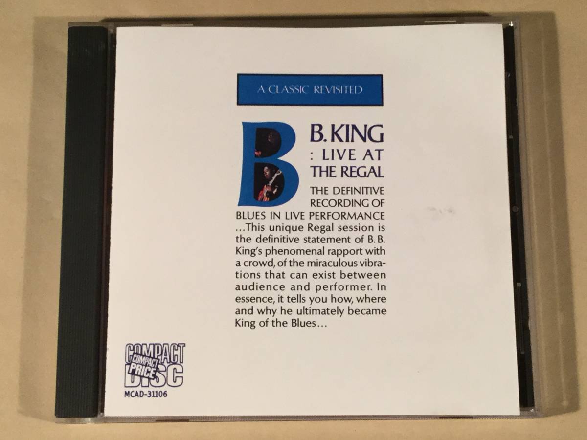 CD(米盤)■B.B. KING／LIVE AT THE REGAL■良好品！_画像1