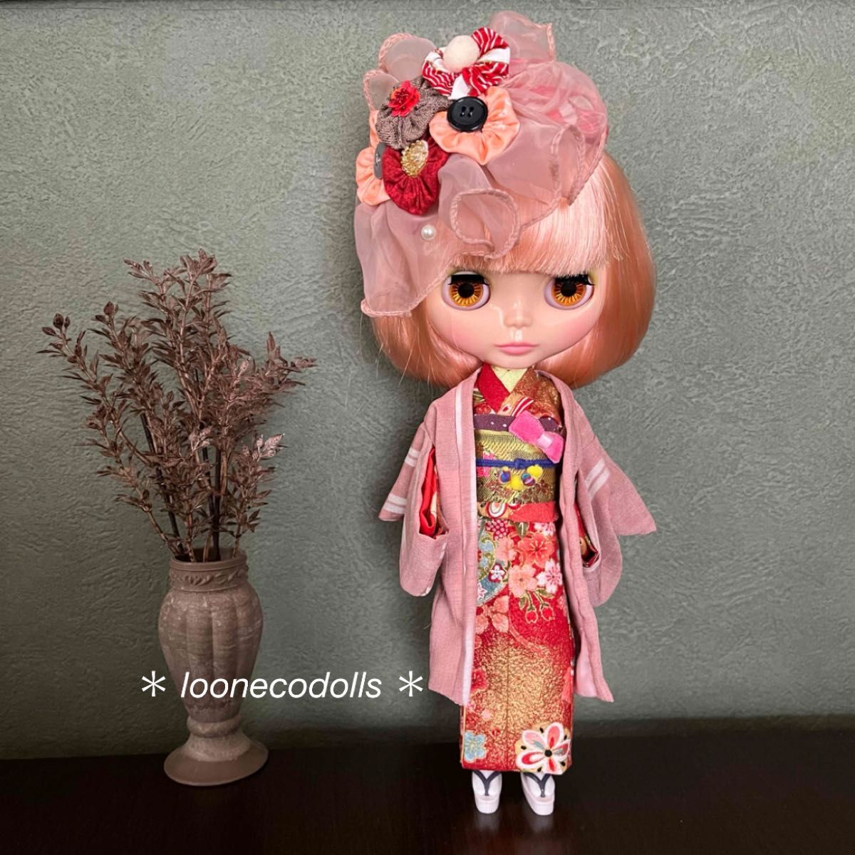 blythe 着物 羽織 ピンク 413 ブライスアウトフィット ネオ blythe 着物 羽織 ピンク 413 ブライスアウトフィット ネオ