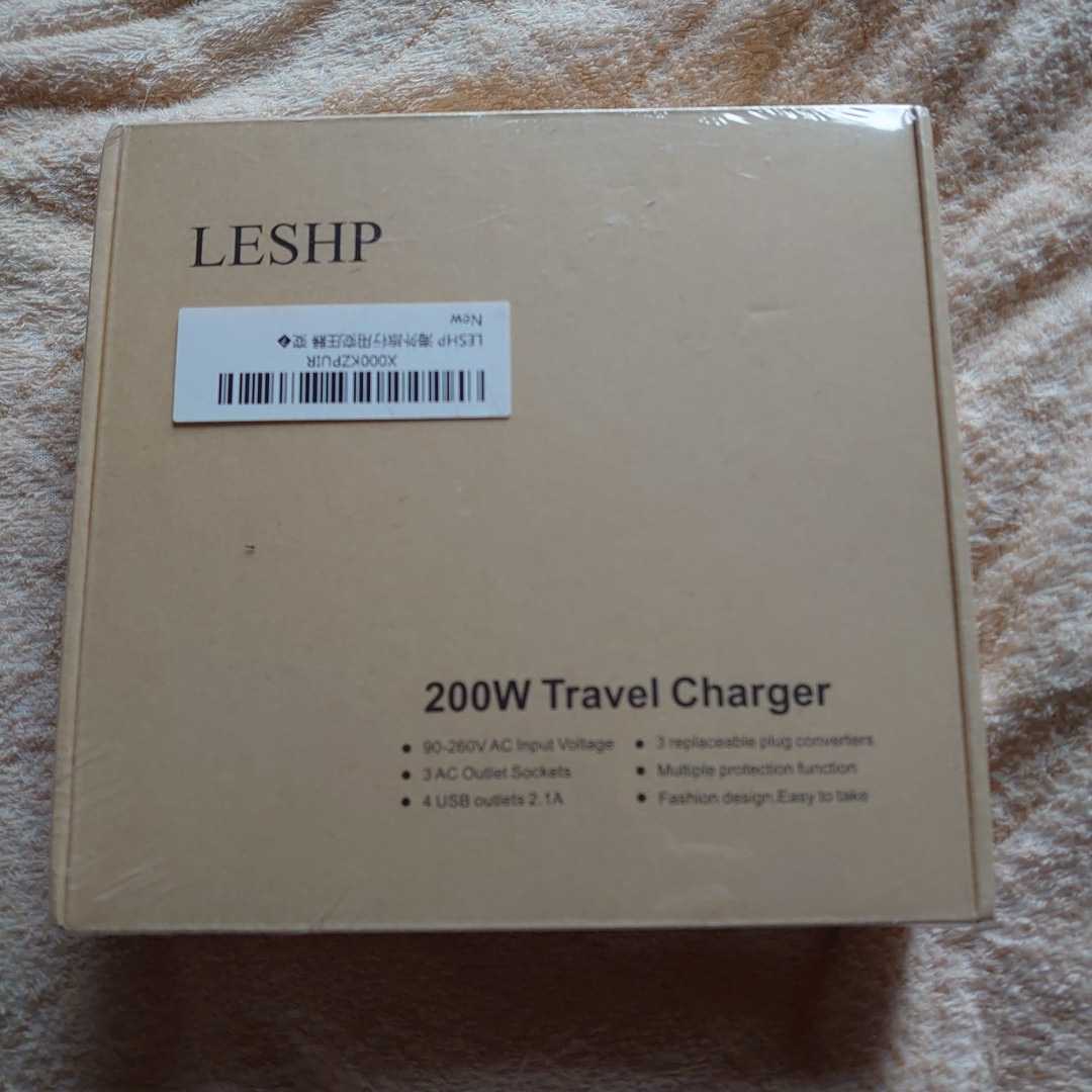 LESHP 海外旅行用変圧器 三つの変換プラグ付き