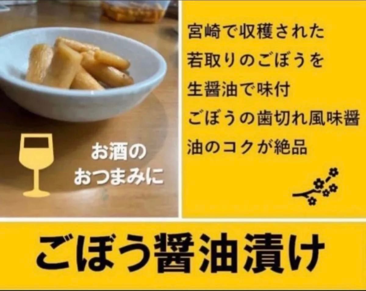 【宮崎のお漬物】万能おかずしょうが　うまか醤油たくあん　ごぼう醤油漬け　3袋