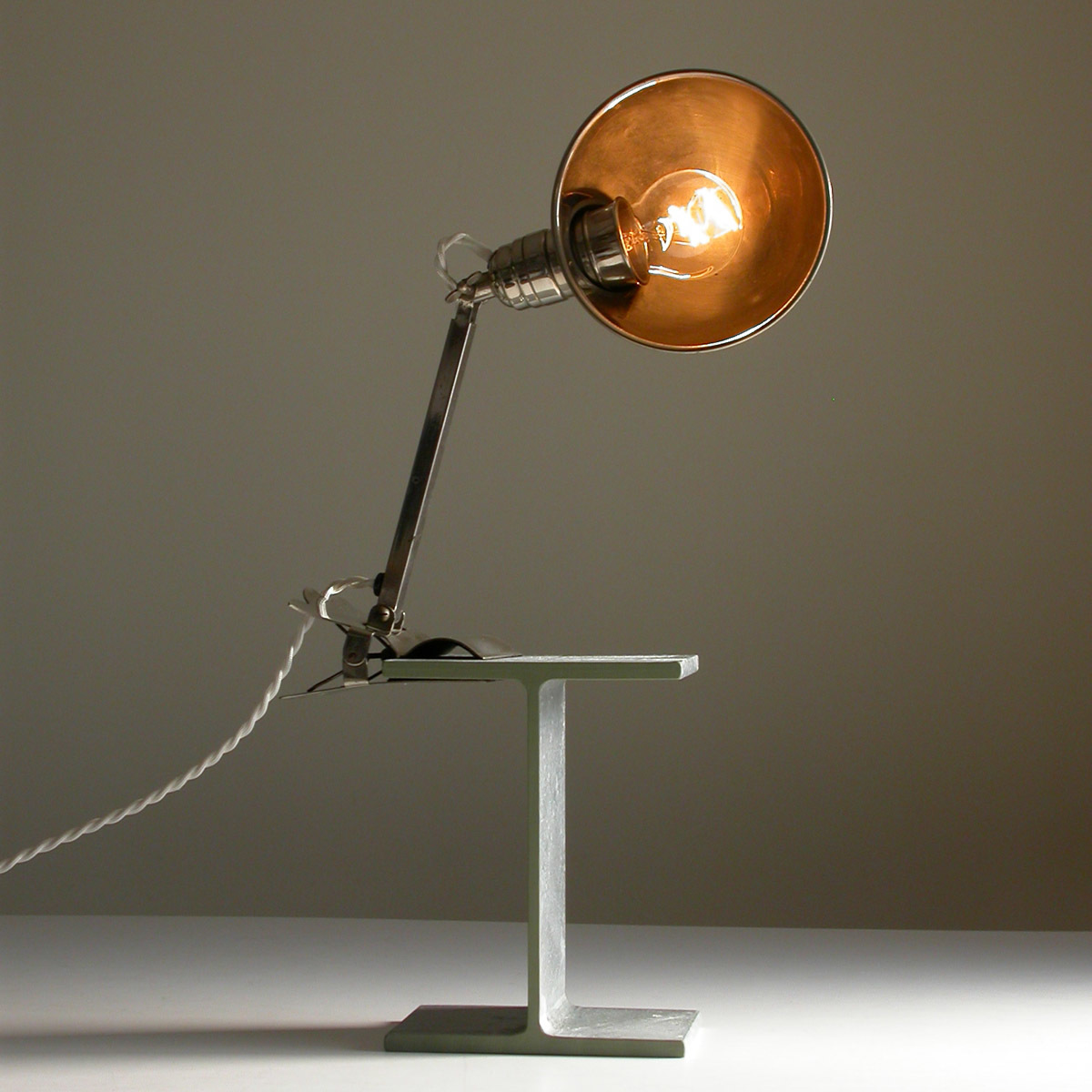 [ HALA brass made lamp + steel material base ]1930 period /a-ru deco industry series lighting Vintage Germany D.R.P.