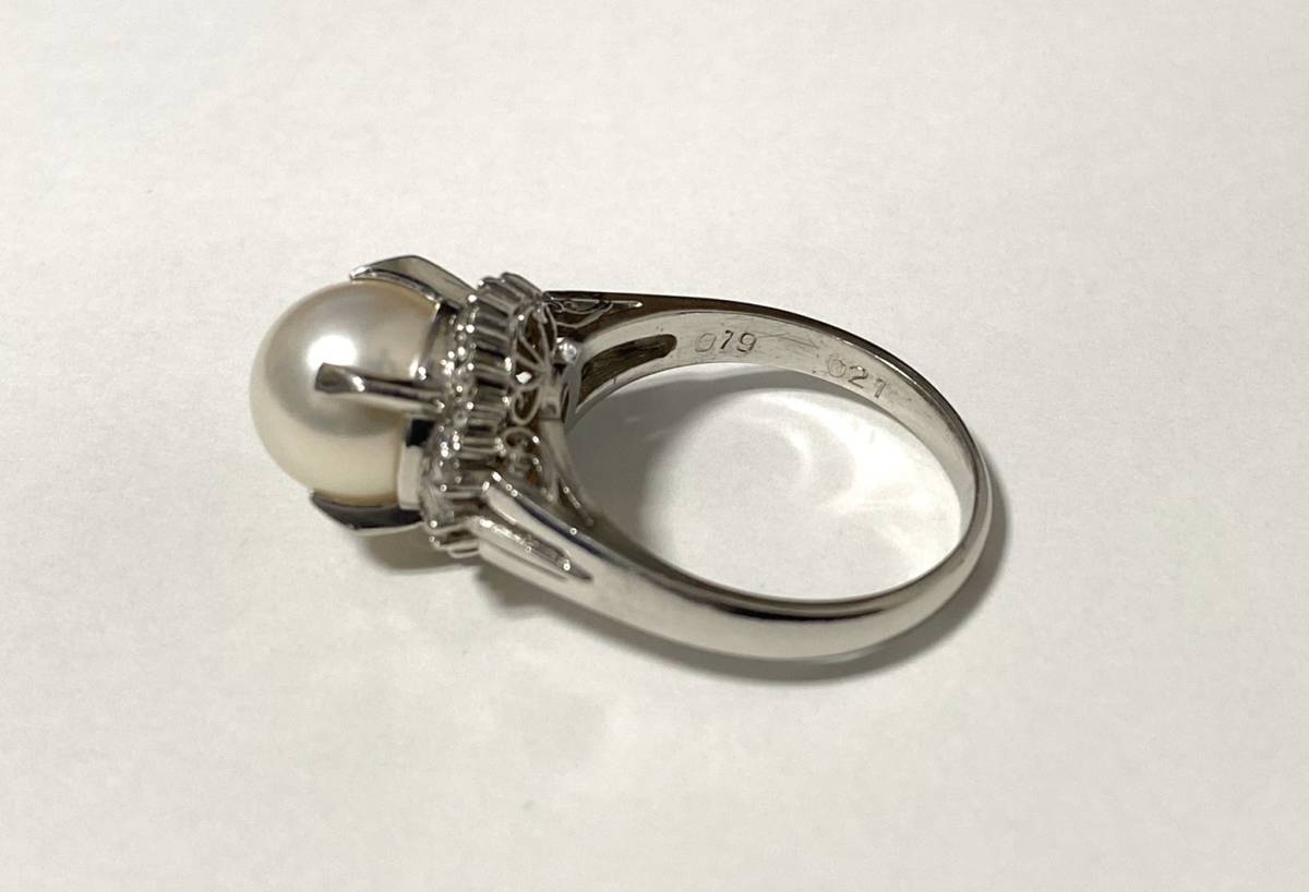 Pt900 プラチナリング ダイヤモンド 0.19ct/0.21ct 14号 8.2g