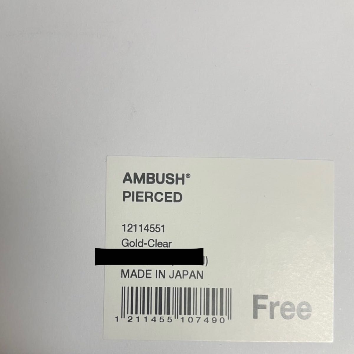 AMBUSH ピアスサングラス クリア ゴールド リムレスメガネ アン AMBUSH ピアスサングラス クリア ゴールド リムレスメガネ アン