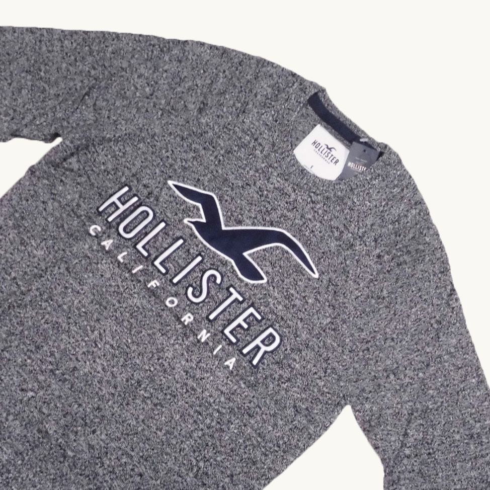 ★SALE★Hollister/ホリスター★アップリケ付クルーネックセーター (Heather Grey/M)_画像2