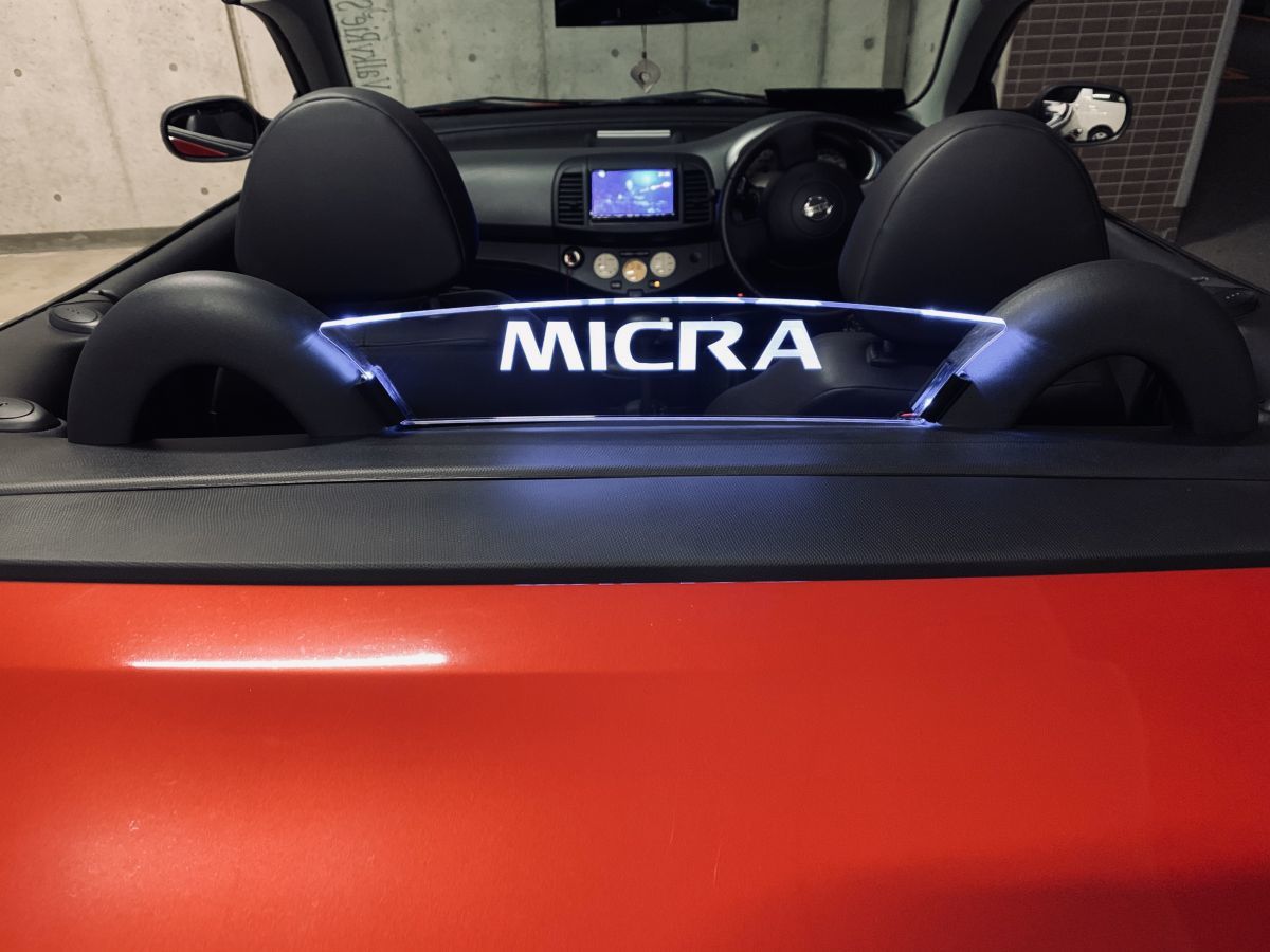 valkyrie style ニッサン　マーチ　マイクラ　micra C+C FHZK12 MICRA 専用ウィンドディフレクター　LED 白..,_画像1