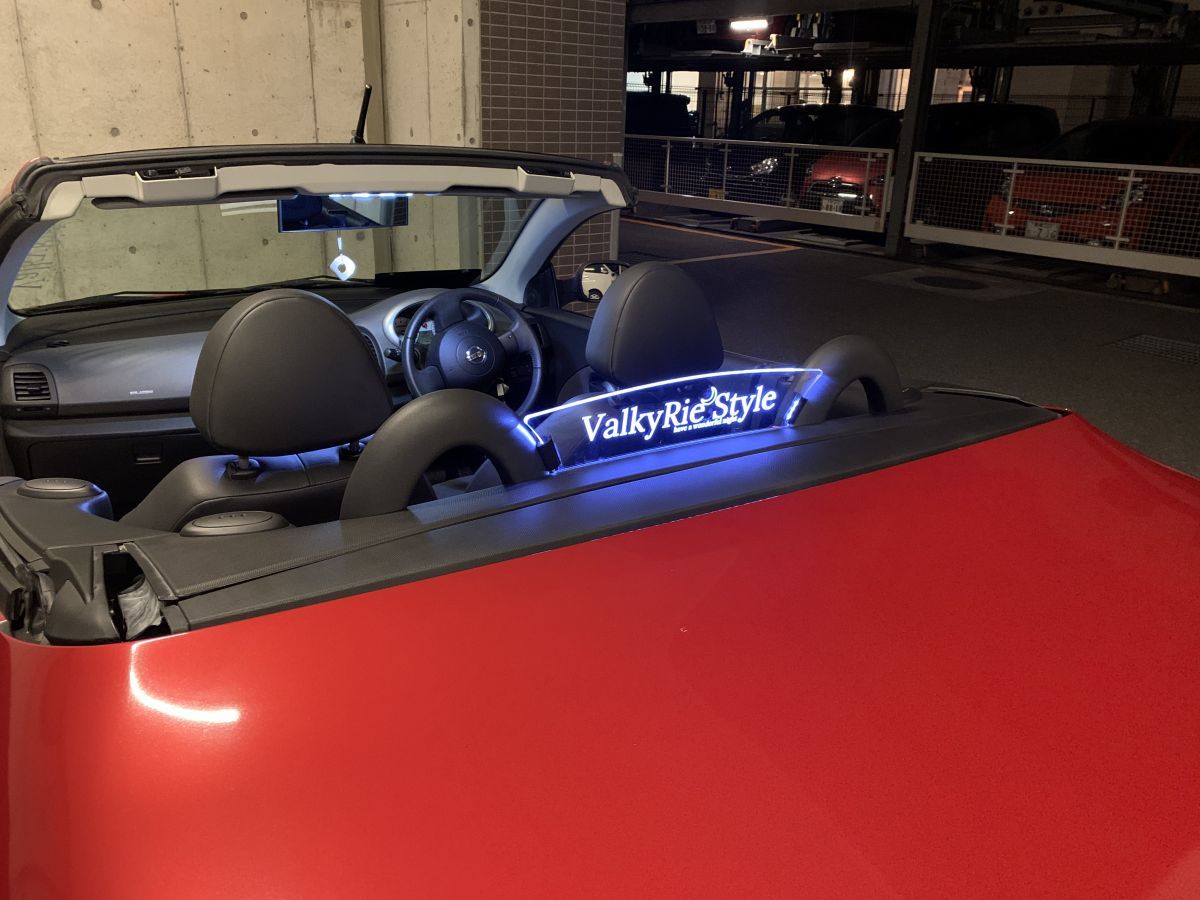 valkyrie style ニッサン　マーチ　マイクラ　micra C+C FHZK12 MICRA 専用ウィンドディフレクター　LED 白....!!!_画像7