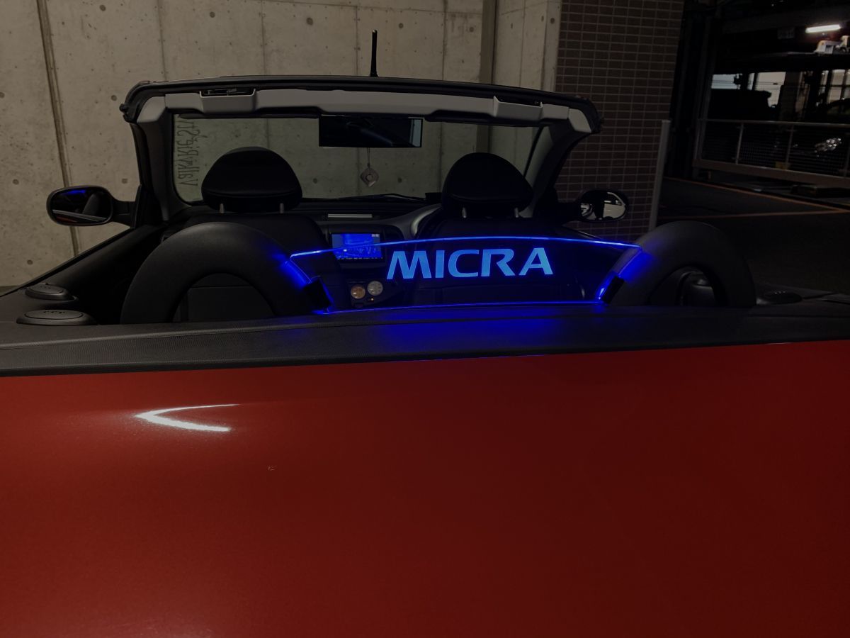 valkyrie style ニッサン　マーチ　マイクラ　micra C+C FHZK12 MICRA 専用ウィンドディフレクター　LED 青。。。_画像7