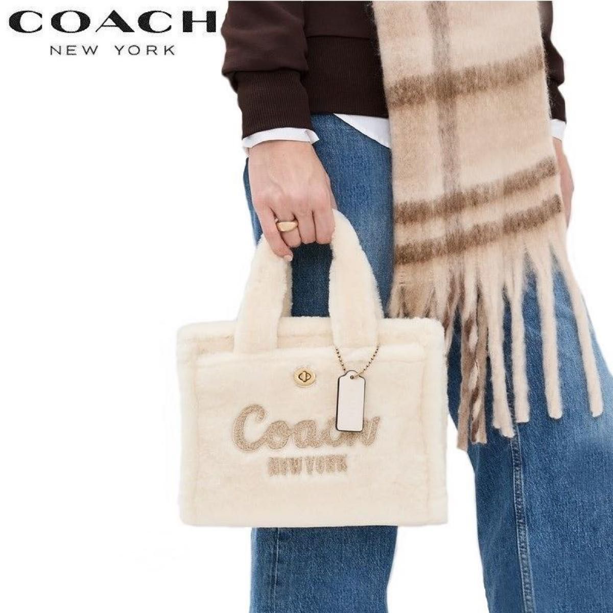 COACH コーチ カーゴトートバッグ ファー モコモコ CY384 COACH コーチ カーゴトートバッグ ファー モコモコ CY384