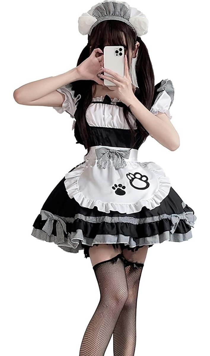 メイド服 コスプレ セクシー 可愛い 制服 猫 ドレス レース アイドル衣装 レディース カチューシャ メイド喫茶 カフェ仮装