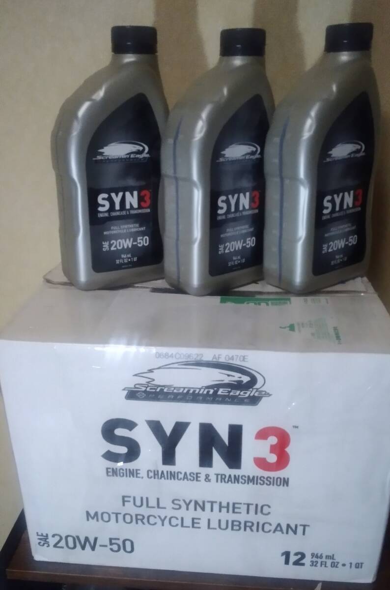 12本セット】ハーレー純正オイル SYN3 SAE20/50(1クオート 12本セット】ハーレー純正オイル SYN3 SAE20/50(1クオート