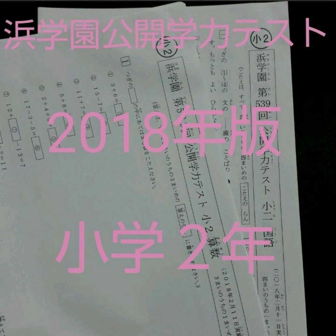 浜学園公開学力テスト　2018年版　小2 中学受験　難関　最難関　テキスト_画像1