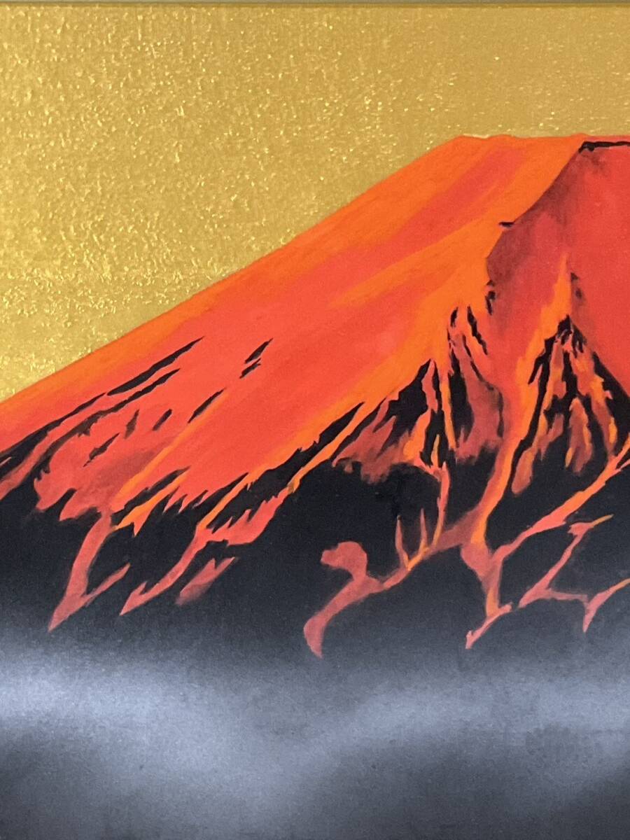 真作□日本画□高橋新三郎□『赤富士』□共シール□日本美術院院 真作□日本画□高橋新三郎□『赤富士』□共シール□日本美術院院