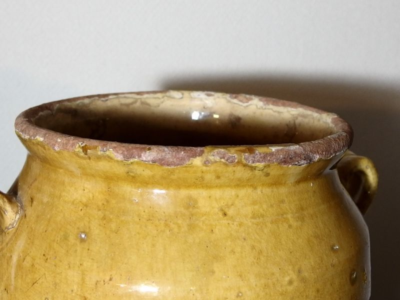 送料無料　壺　フランスアンティーク　花瓶　POT　南仏　黄釉　１９世紀　陶器　花瓶　皿　瓶　プロヴァンス_画像6